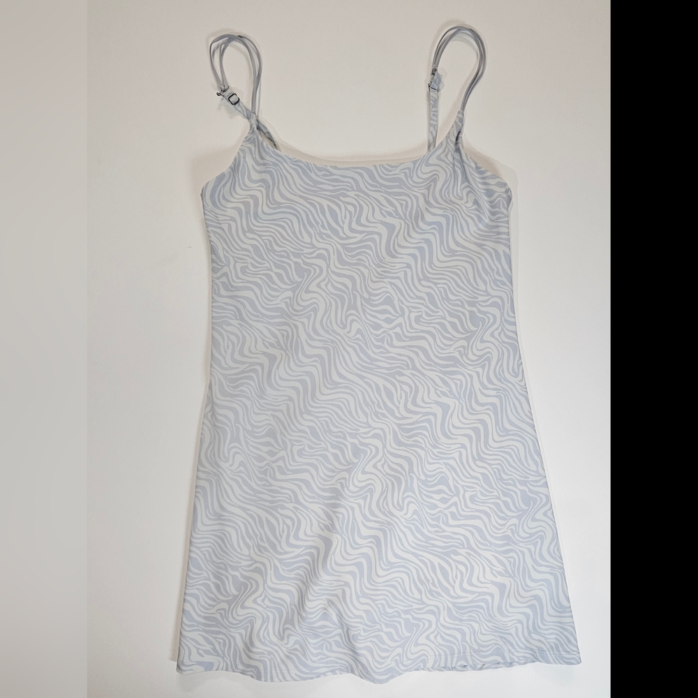 Abercrombie & Fitch Cami Slip Mini Dress Womens Small Blue White Swirl Y2K Retro